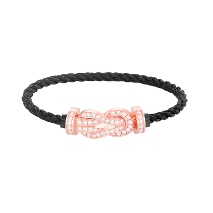 [Moco]CHANCE LARGE 8 FIGURE BUCKLE FULL DIAMOND BRACELET ROSE GOLD