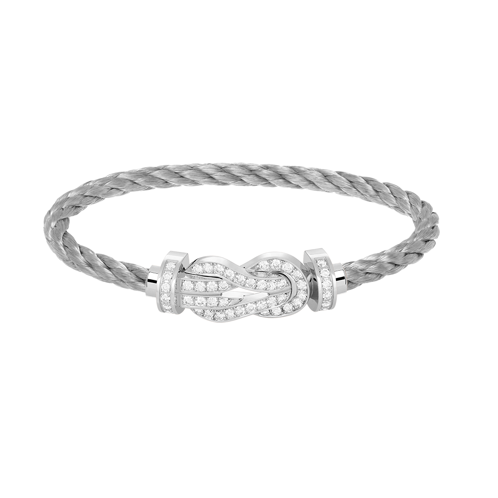 [Moco]CHANCE LARGE 8 FIGURE BUCKLE FULL DIAMOND BRACELET SILVER