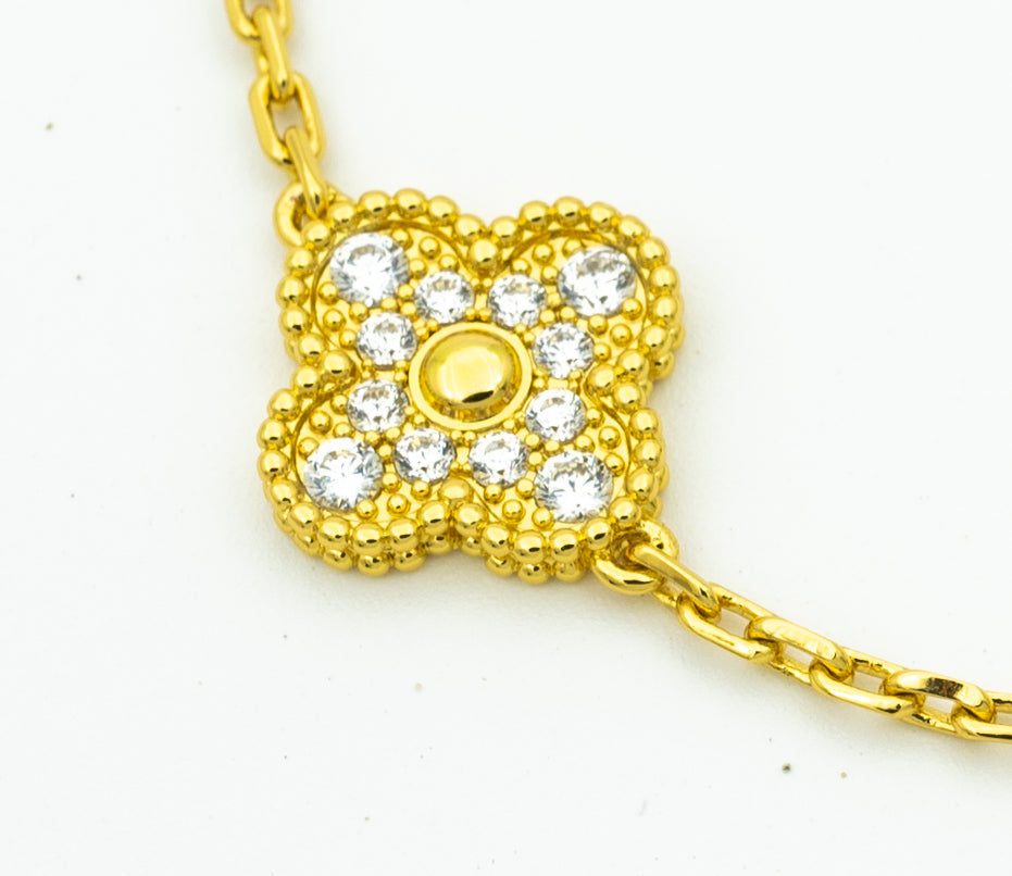 [Moco]CLOVER BRACELET 5 MOTIFS GOLD DIAMOND