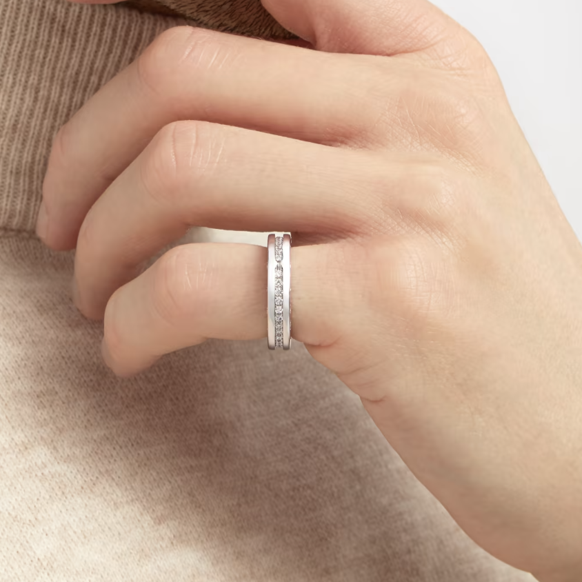 [Moco]ZERO 1 ONE-BAND PAVED DIAMONDS ON THE SPIRAL RING