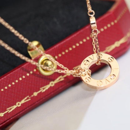 [Moco]LOVE NECKLACE ADJUSTABLE ROSE GOLD 2 DIAMOND