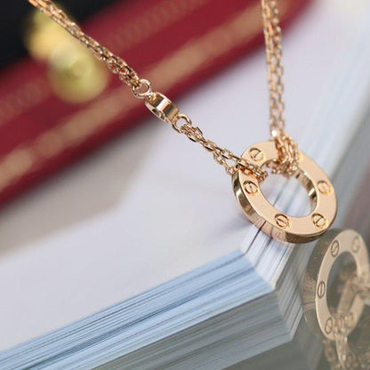 [Moco]LOVE NECKLACE ADJUSTABLE ROSE GOLD 2 DIAMOND