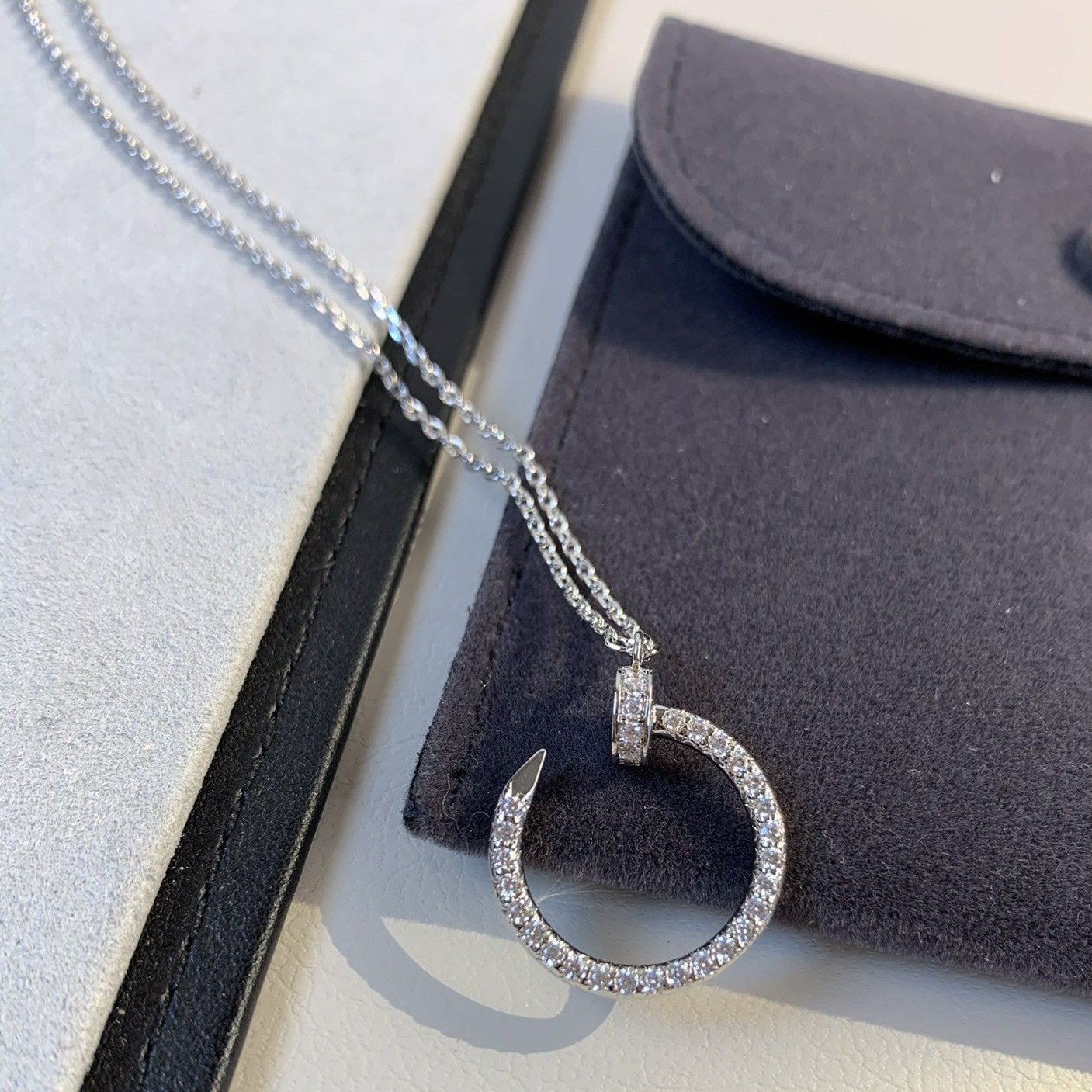 [Moco]JUSTE NECKLACE SILVER DIAMONDS