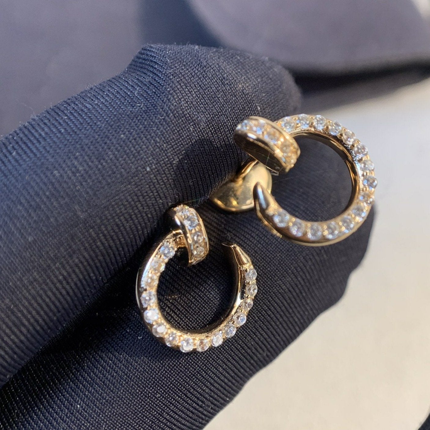 [Moco]JUSTE EARRINGS GOLD DIAMONDS