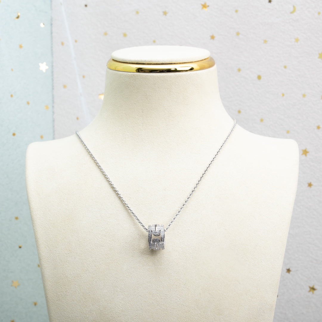 [Moco]PARENTESI NECKLACE SILVER DIAMOND