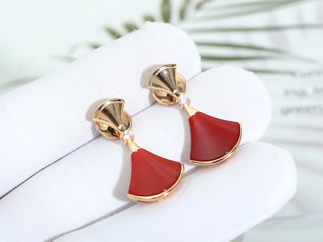 [Moco]DREAM Carnelian PINK GOLD EARRINGS