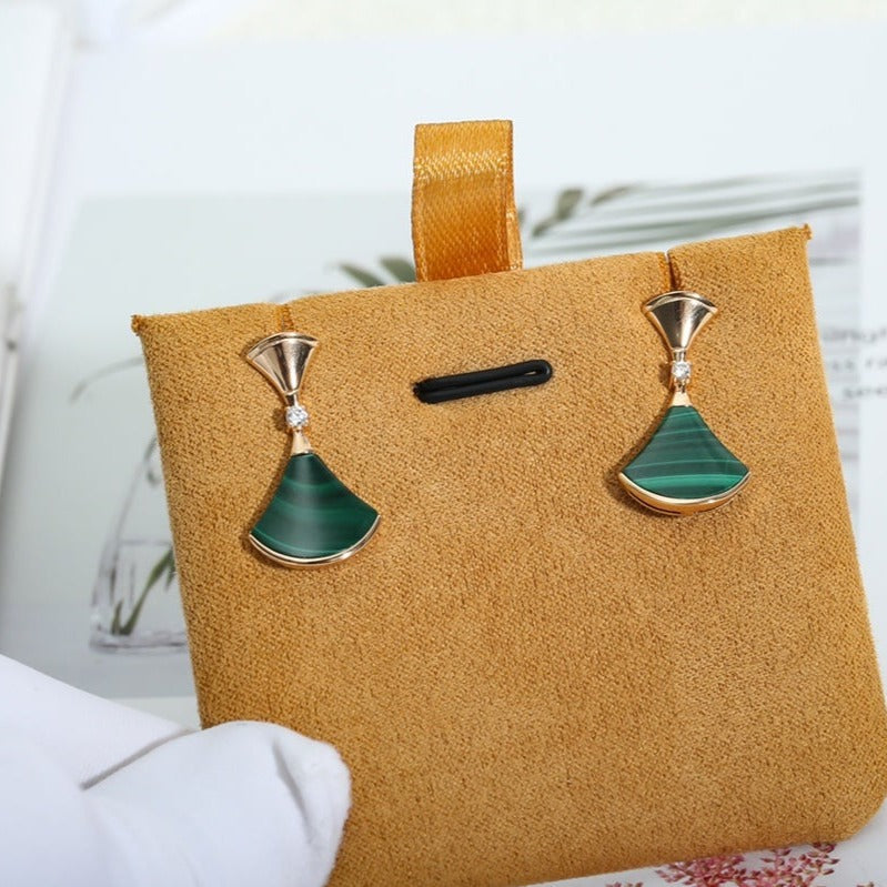 [Moco]DREAM MALACHITE PINK GOLD EARRINGS