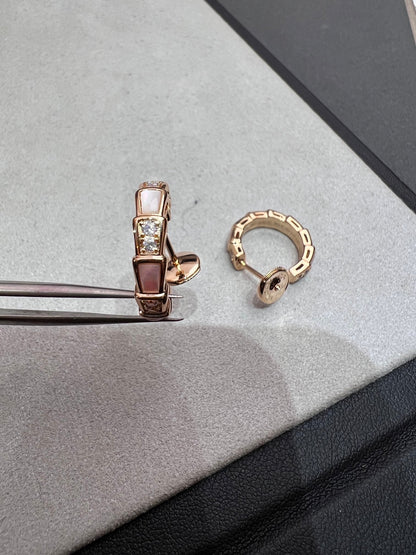 [Moco]SERPENTI MOP PINK GOLD EARRINGS