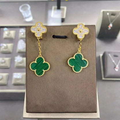 [Moco]CLOVER  2 MOTIFS  DIAMOND  EARRINGS (MULTIPLE CHOICESç´