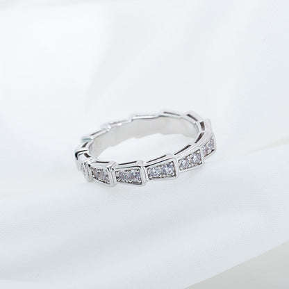 [Moco]SERPENTI RING SILVER DIAMOND PAVED 3MM