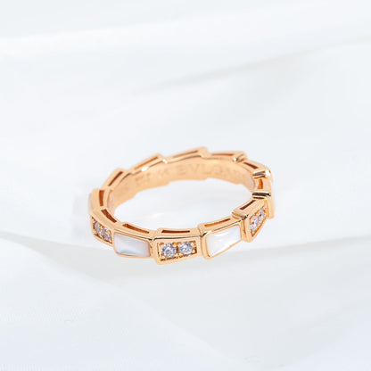 [Moco]SERPENTI RING PINK GOLD DIAMOND MOP 3MM