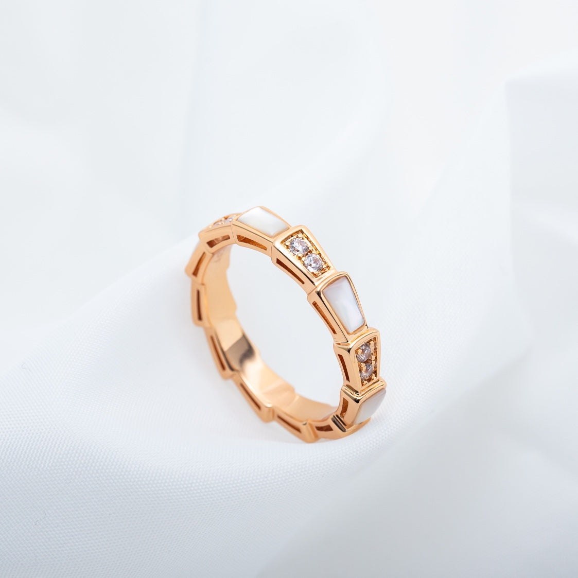 [Moco]SERPENTI RING PINK GOLD DIAMOND MOP 3MM