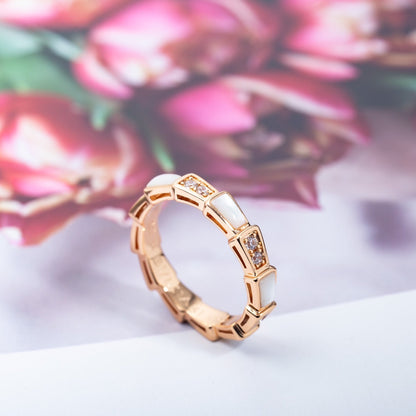 [Moco]SERPENTI RING PINK GOLD DIAMOND MOP 3MM