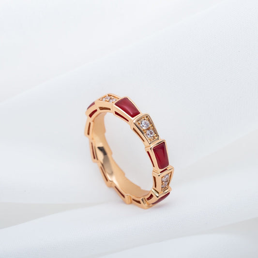 [Moco]SERPENTI RING PINK GOLD CARNELIAN DIAMOND 3MM