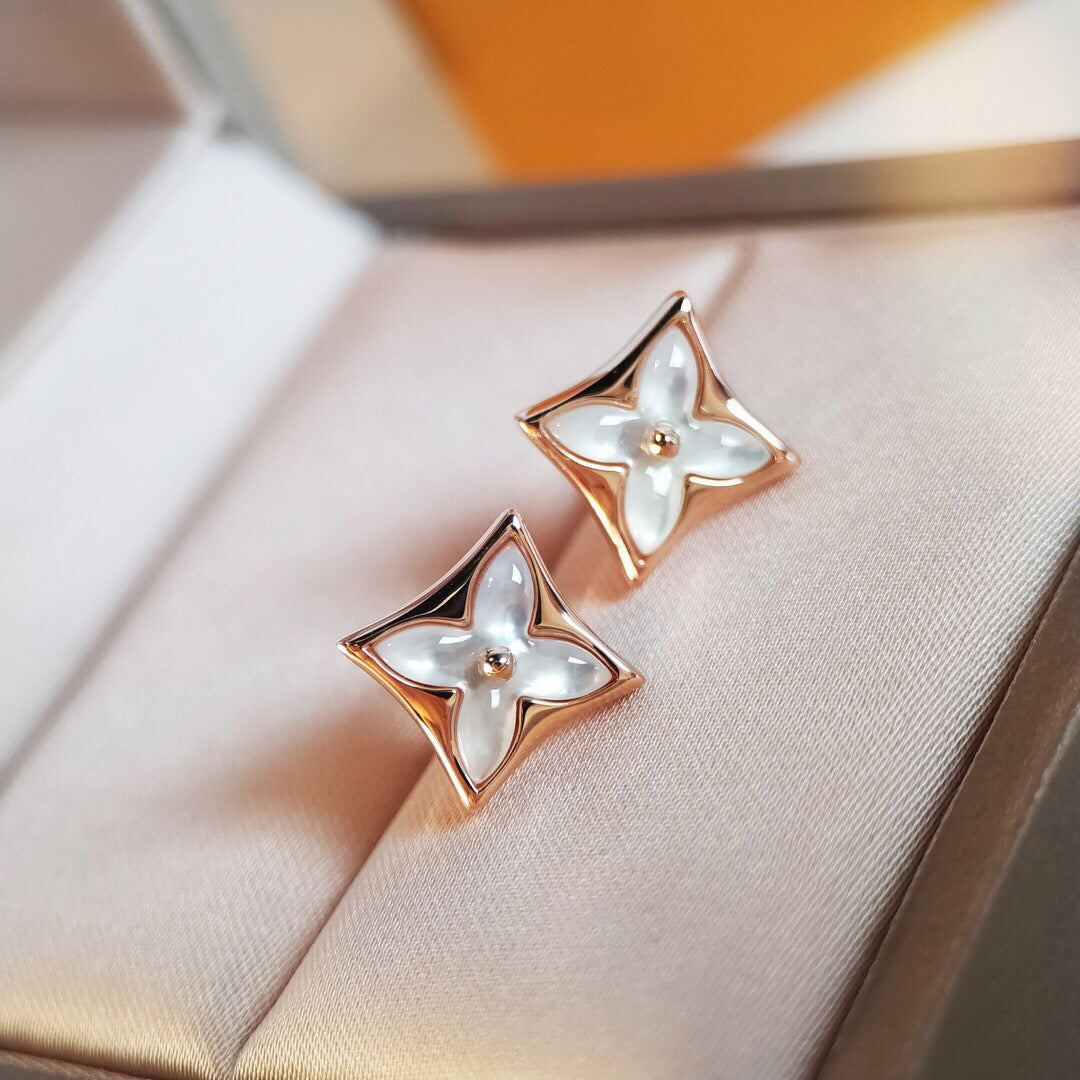 [Moco]STAR MOP PINK GOLD EARRINGS