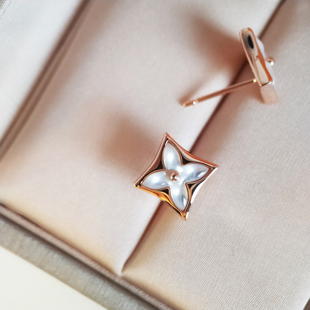 [Moco]STAR MOP PINK GOLD EARRINGS