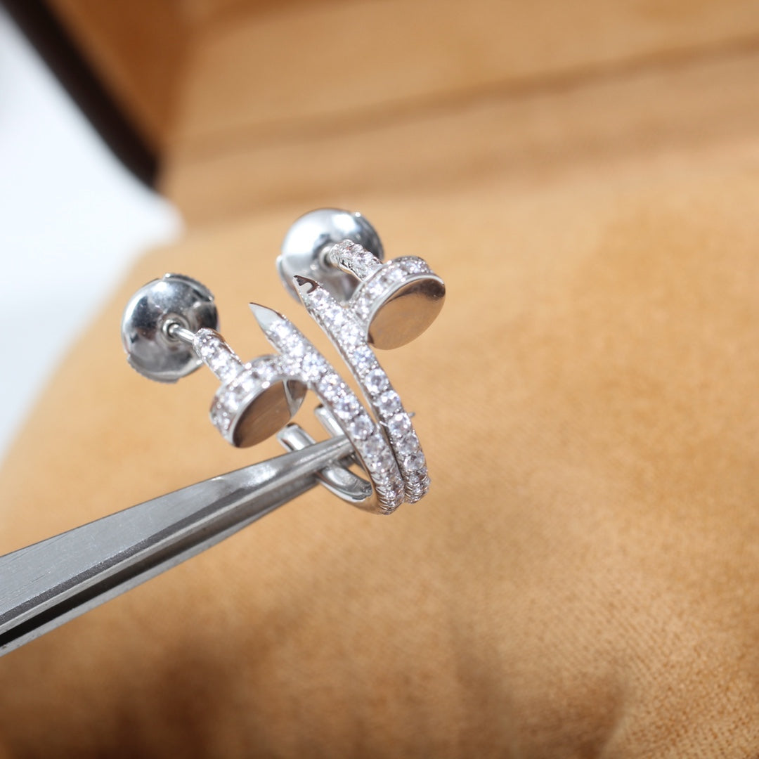 [Moco]JUSTE EARRINGS 12.75MM SILVER DIAMOND