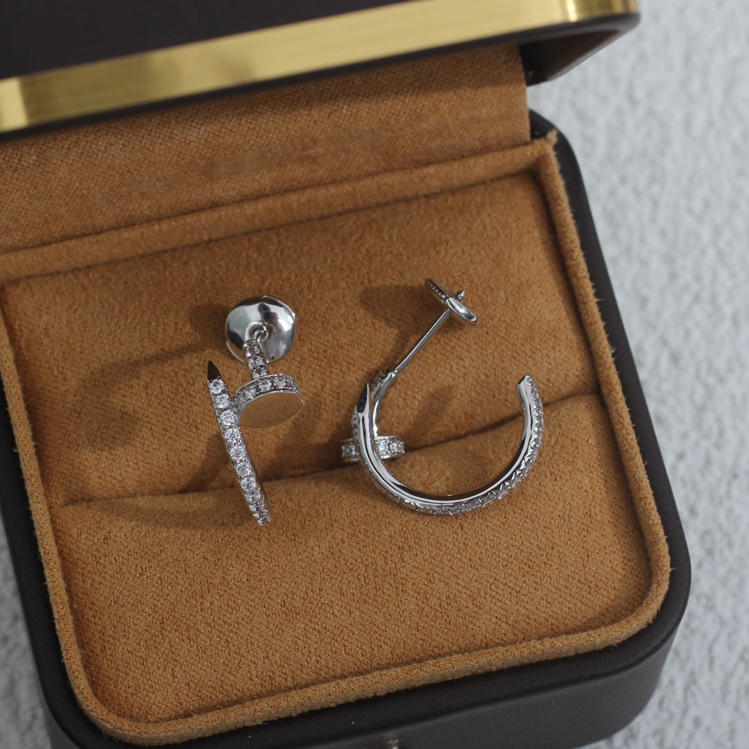 [Moco]JUSTE EARRINGS 12.75MM SILVER DIAMOND