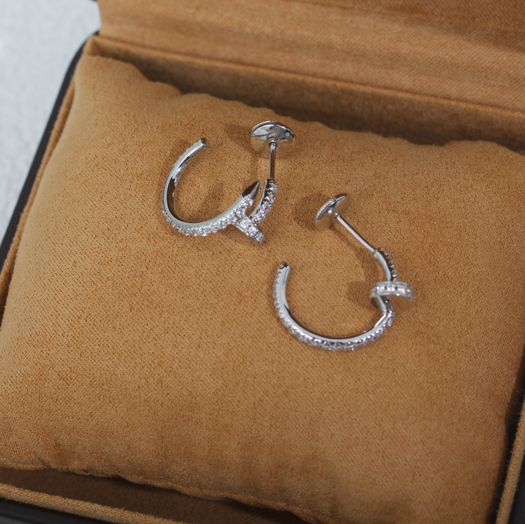 [Moco]JUSTE EARRINGS 12.75MM SILVER DIAMOND