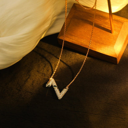 [Moco]VOLT SILVER DIAMOND PEDANT NECKLACE