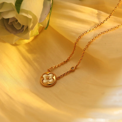 [Moco]SUN PEDANT PINK GOLD 1 DIAMOND NECKLACE