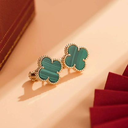 [Moco]CLOVER MEDIUM 1 MOTIFS MALACHITE  EARRINGS