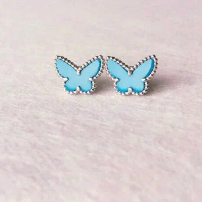 [Moco]BUTTERFLY TURQUOISE EARRINGS SILVER