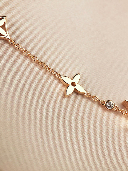 [Moco]STAR AND SUN 7 MOTIFS GOLD BRACELET