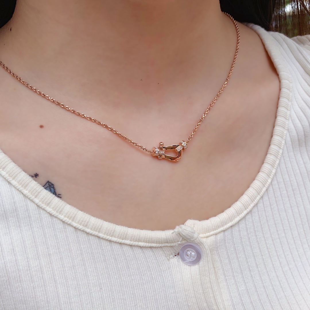 [Moco]FORCE 10 PINK GOLD DIAMOND NECKLACE