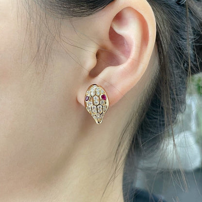 [Moco]SERPENT DIAMOND STUD EARRINGS