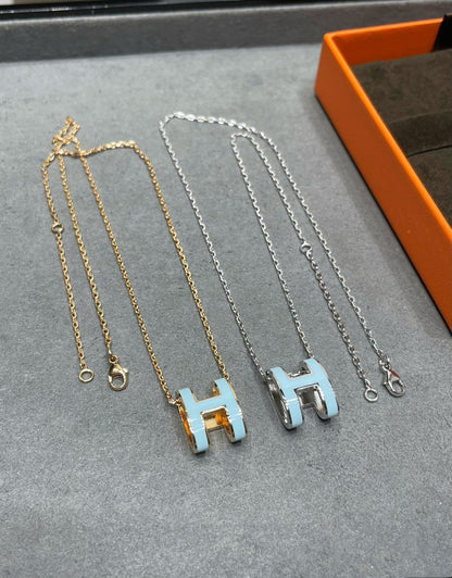 [Moco]POP H SKY BLUE NECKLACE