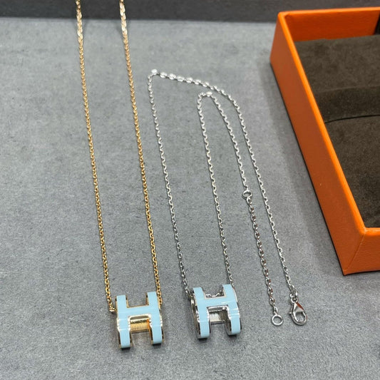 [Moco]POP H SKY BLUE NECKLACE