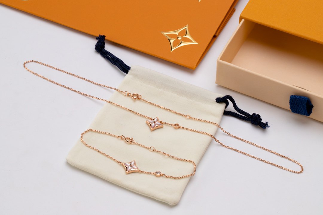 [Moco]STAR PINK MOP 1 DIAMOND PINK GOLD NECKLACE