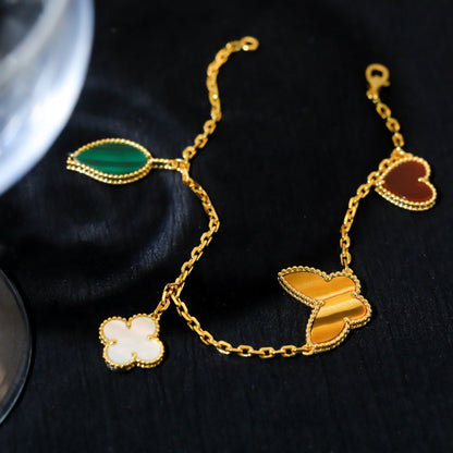 [Moco]LUCKY SPRING 5 MOTIF GOLD BRACELET