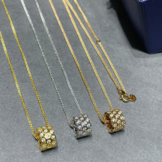 [Moco]BEE LOVE DIAMOND PAVED 3 ROW NECKLACE