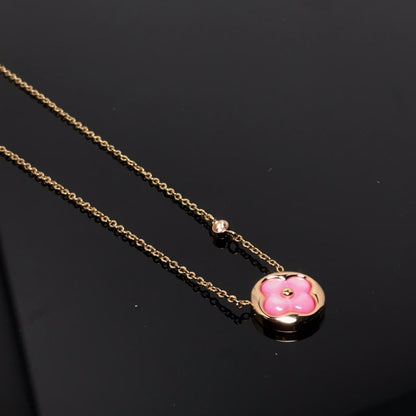 [Moco]COLOR BLOSSOM PINK MOP SUN GOLD NECKLACE