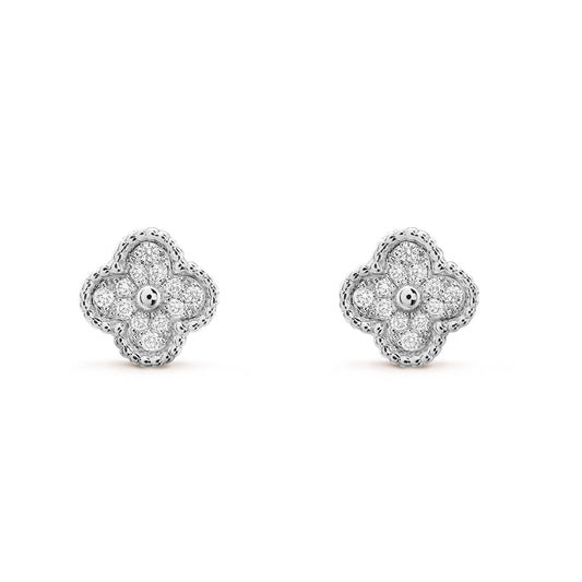 [Moco]CLOVER MINI DIAMOND STUD EARRINGS