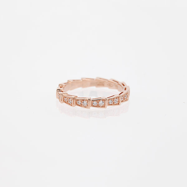 [Moco]SERPENTI RING PINK GOLD DIAMOND PAVED 3MM