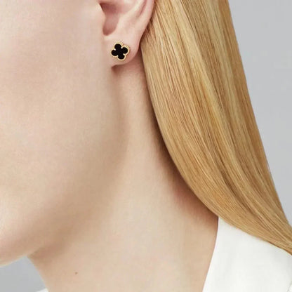 [Moco]CLOVER MINI 9.5MM BLACK MOP EARRINGS