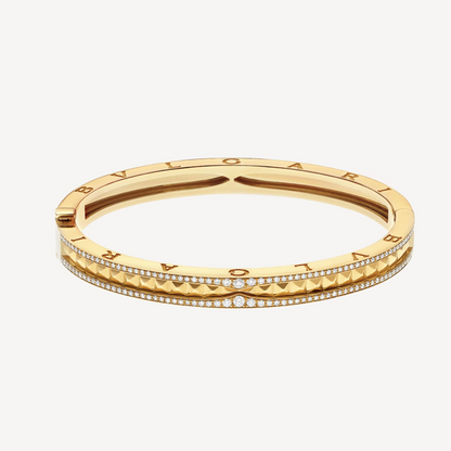 [Moco]ZERO 1 SPIRAL AND PAVED DIAMOND GOLD BRACELET