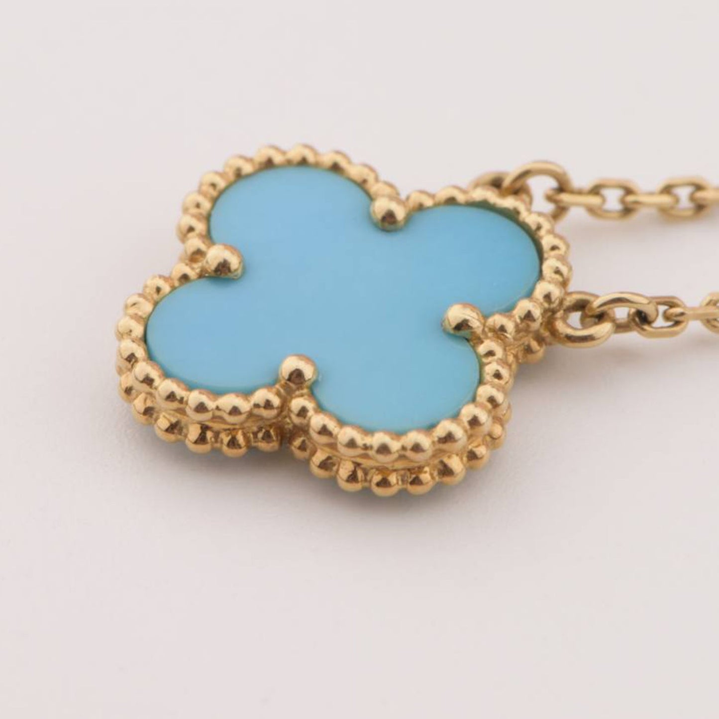 [Moco]CLOVER 15MM VINTAGE TURQUOISE NECKLACE