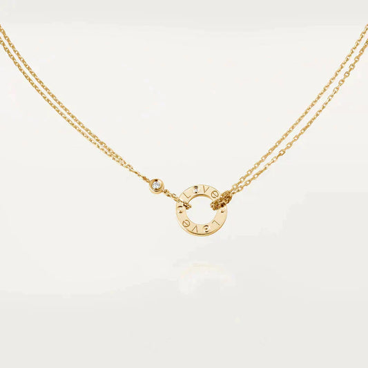 [Moco]LOVE NECKLACE 16MM 2 DIAMONDS