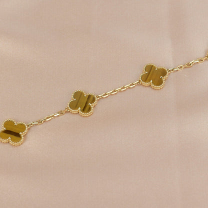 [Moco]CLOVER  5 MOTIFS TIGER EYE BRACELET