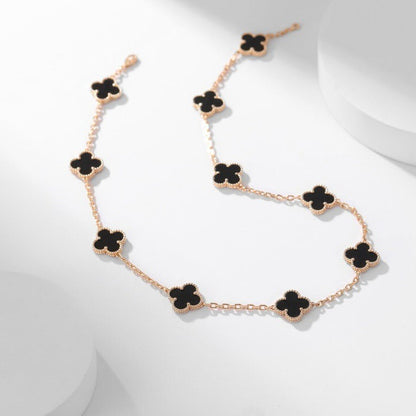 [ROYAL]CLOVERS THE 10-MOTIFS ONYX NECKLACE