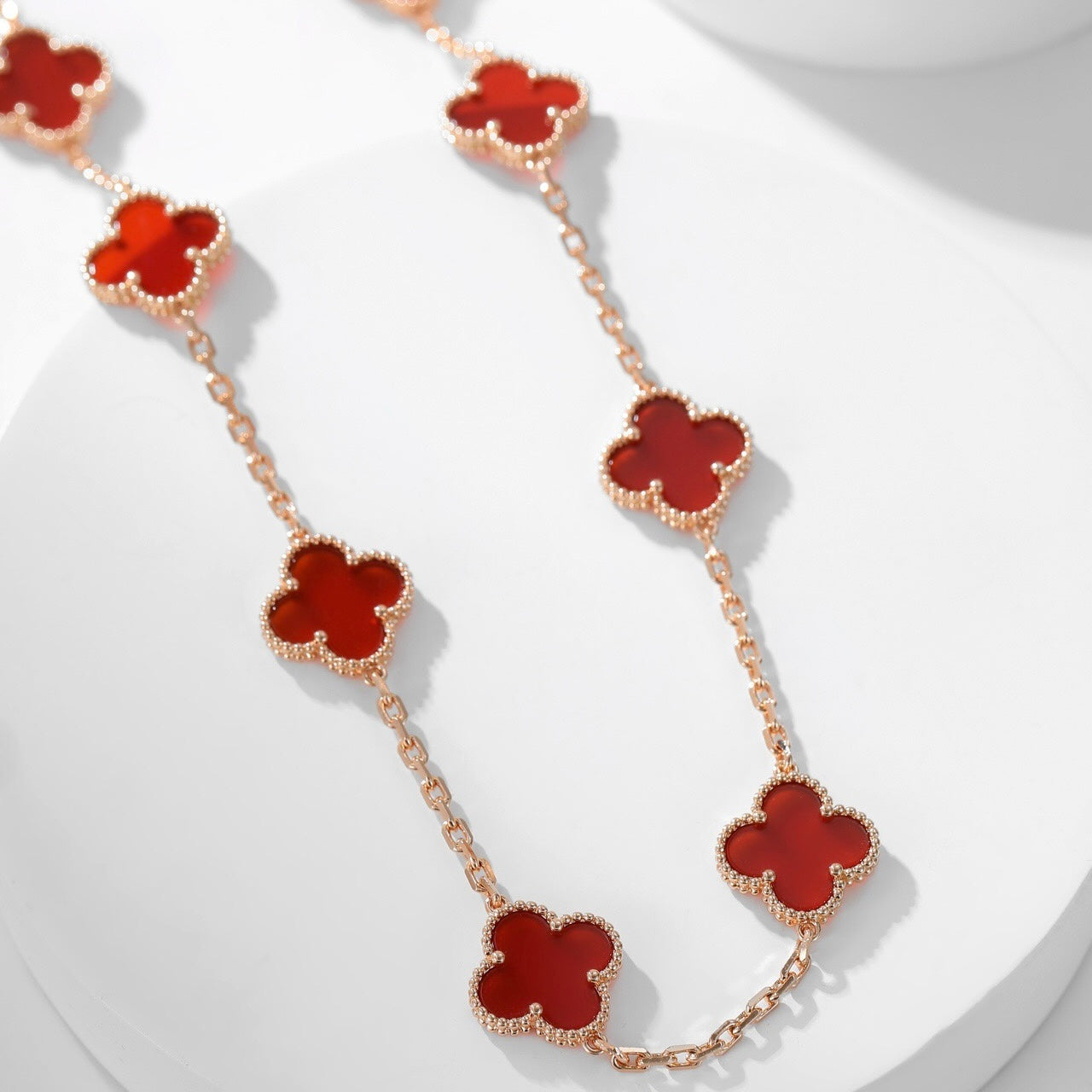 [ROYAL]CLOVERS THE  10-MOTIFS CARNELIAN NECKLACE