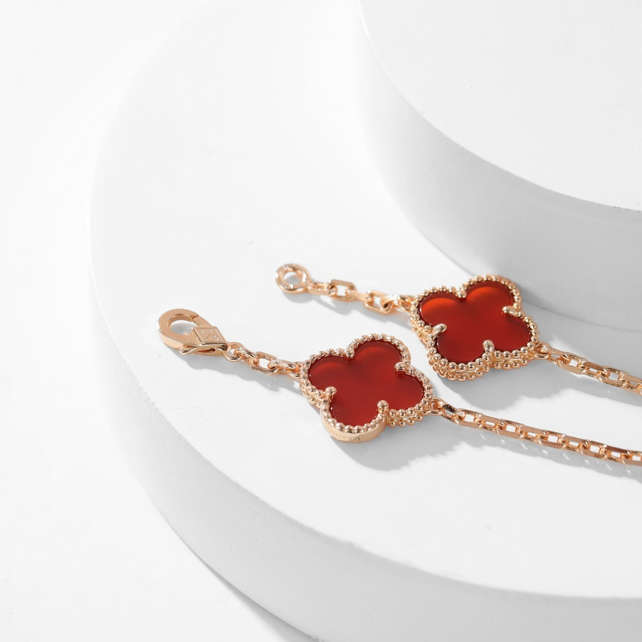 [ROYAL]CLOVERS THE  10-MOTIFS CARNELIAN NECKLACE