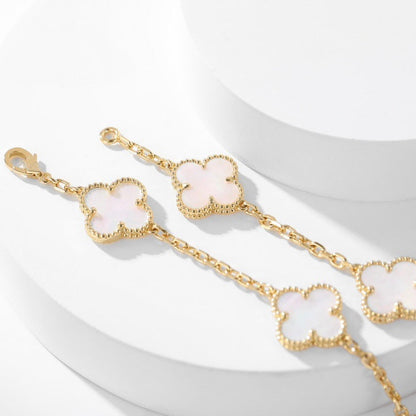 [ROYAL]CLOVERS THE 10-MOTIFS WHITE MOTHER OF PEARL NECKLACE