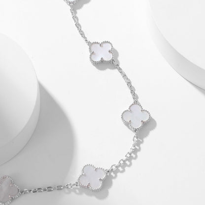 [ROYAL]CLOVERS THE 10-MOTIFS WHITE MOTHER OF PEARL NECKLACE