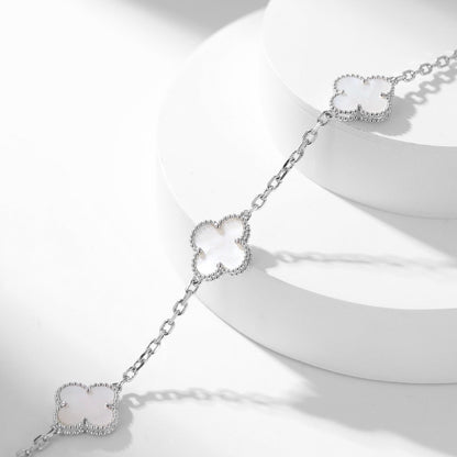 [ROYAL]CLOVERS THE 10-MOTIFS WHITE MOTHER OF PEARL NECKLACE