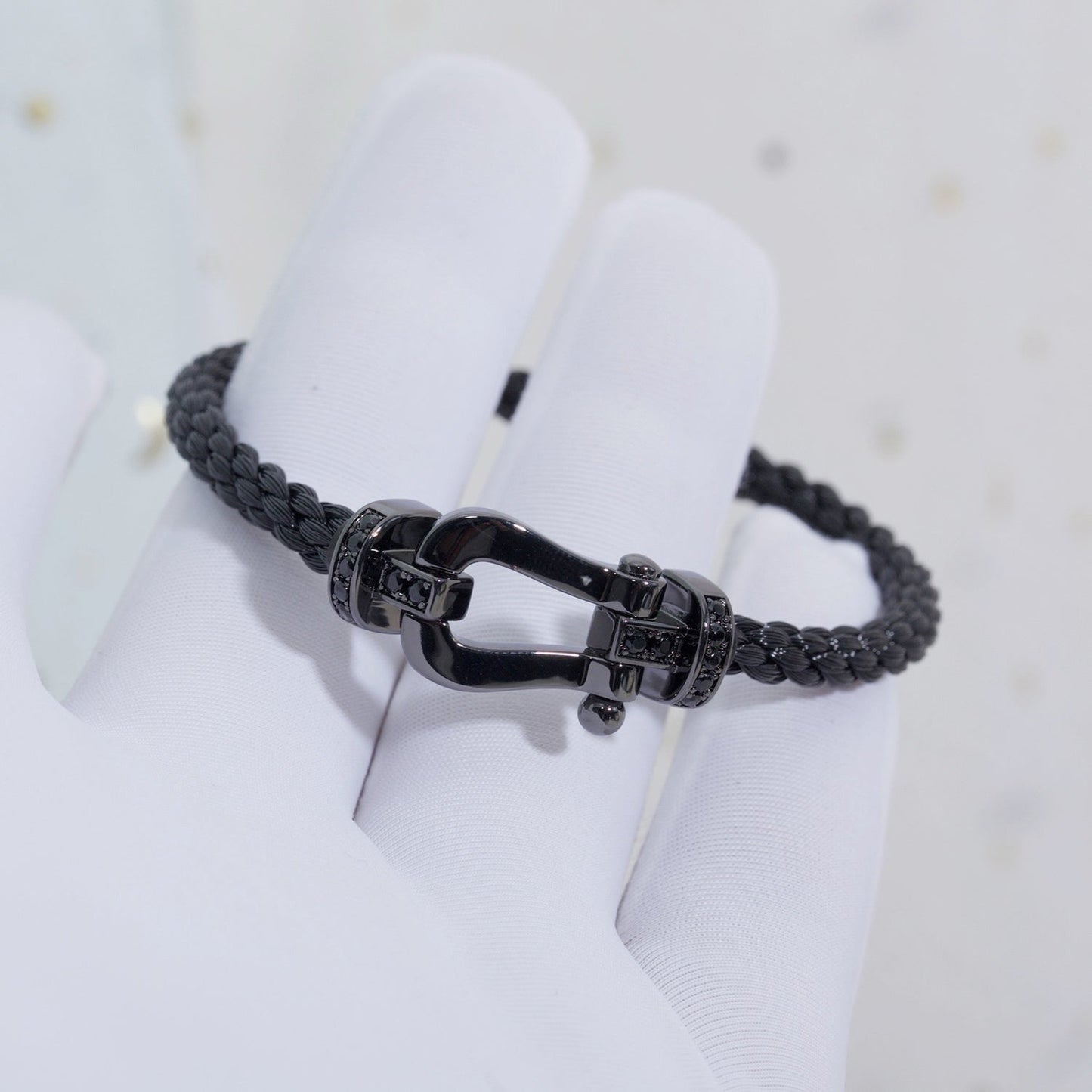 [Moco]FORCE LARGE SERIES HORSESHOE BLACK SAMURAI BRACELET